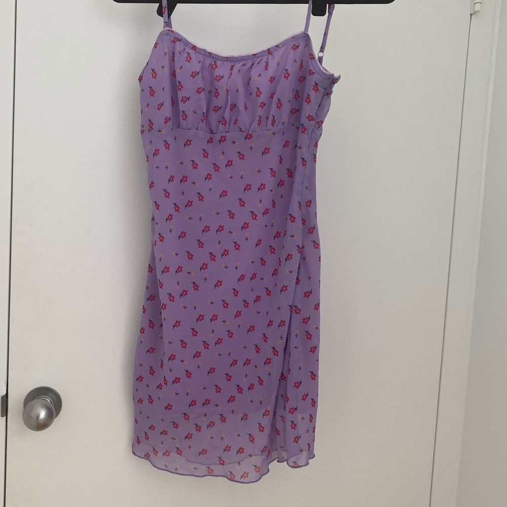 Shein purple floral mini dress